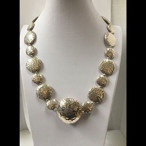 Sterling Silver Hammered Circle Necklace